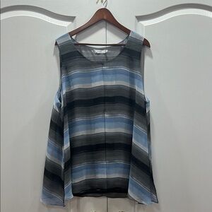 Blue and Gray Tank Top Blouse XXL